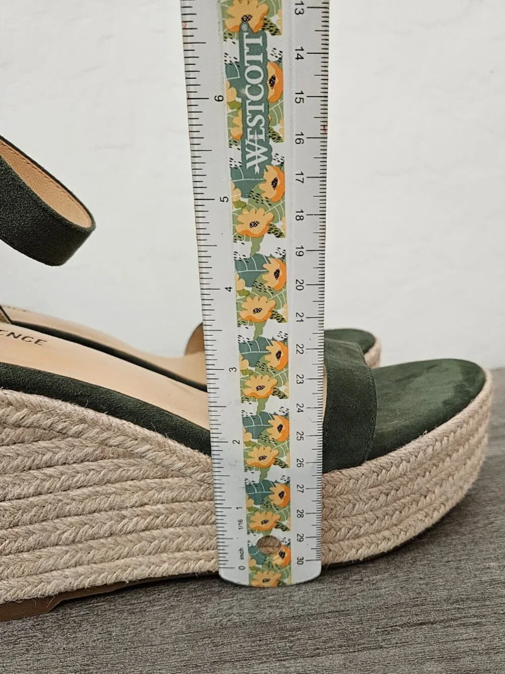 L'AGENCE Avice Green Suede Espadrille Wedge Platform Sandal 7.5